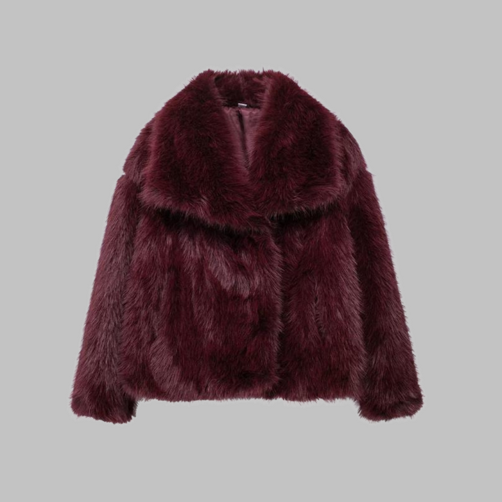 WEENA™ - Classy Long Sleeve Collared Fuzzy Coat
