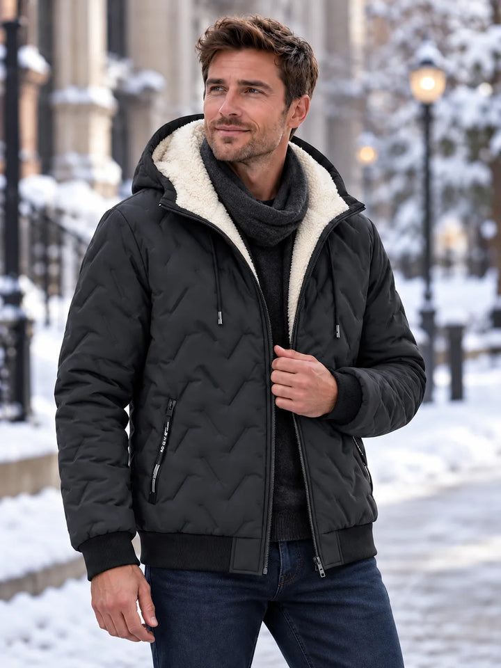 Unisex Sherpa-Lined Winter Hooded Jacket