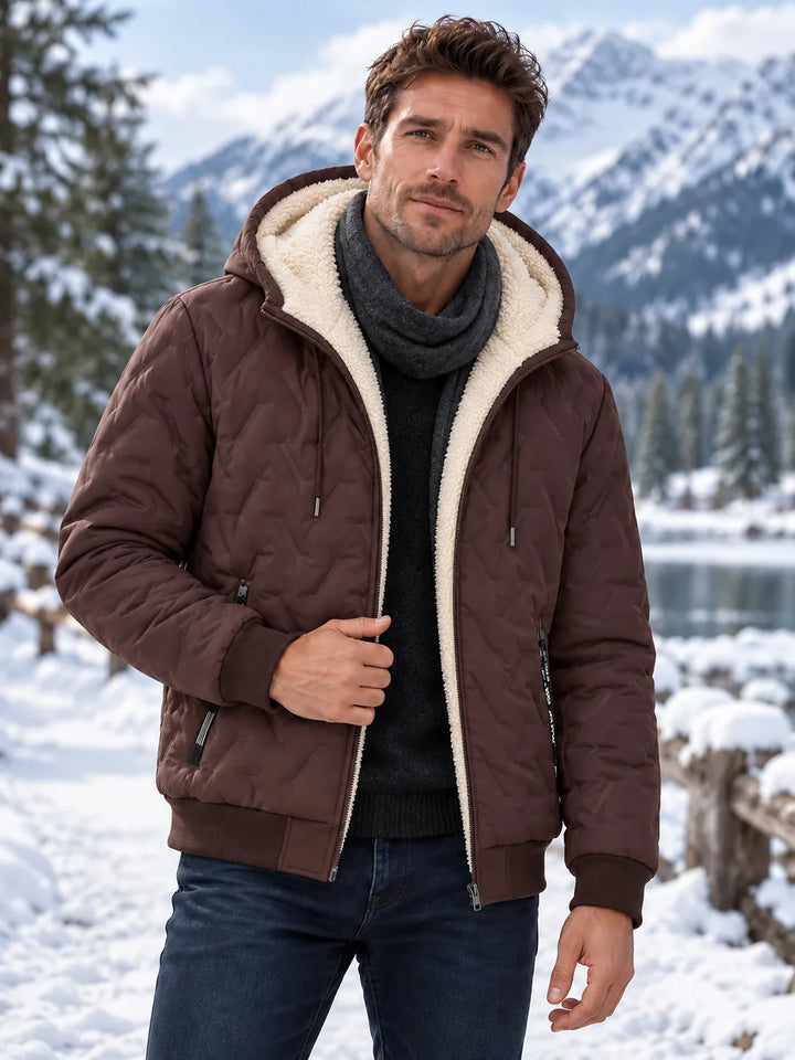 Unisex Sherpa-Lined Winter Hooded Jacket