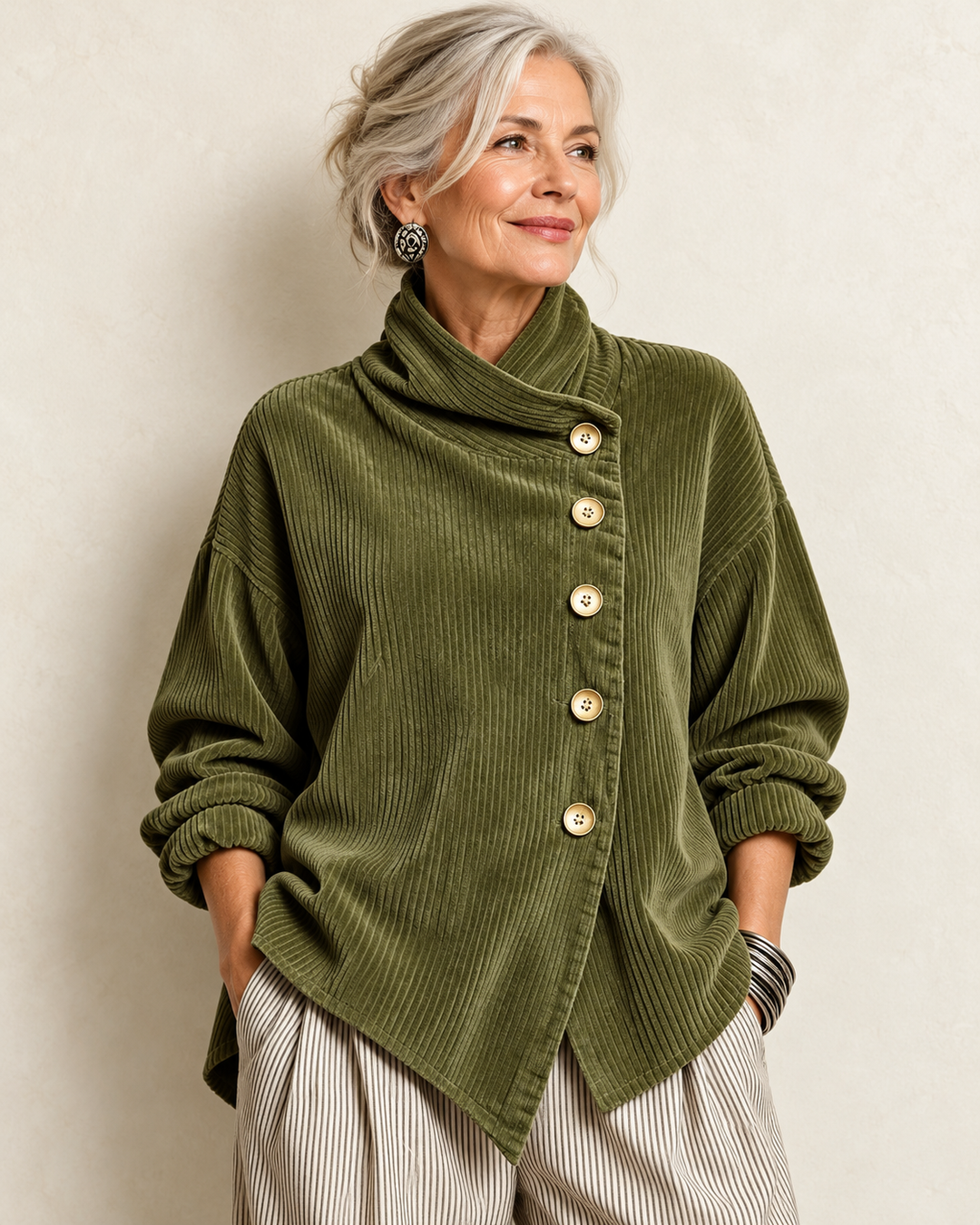 Colette | Relaxed Corduroy Button Sweater