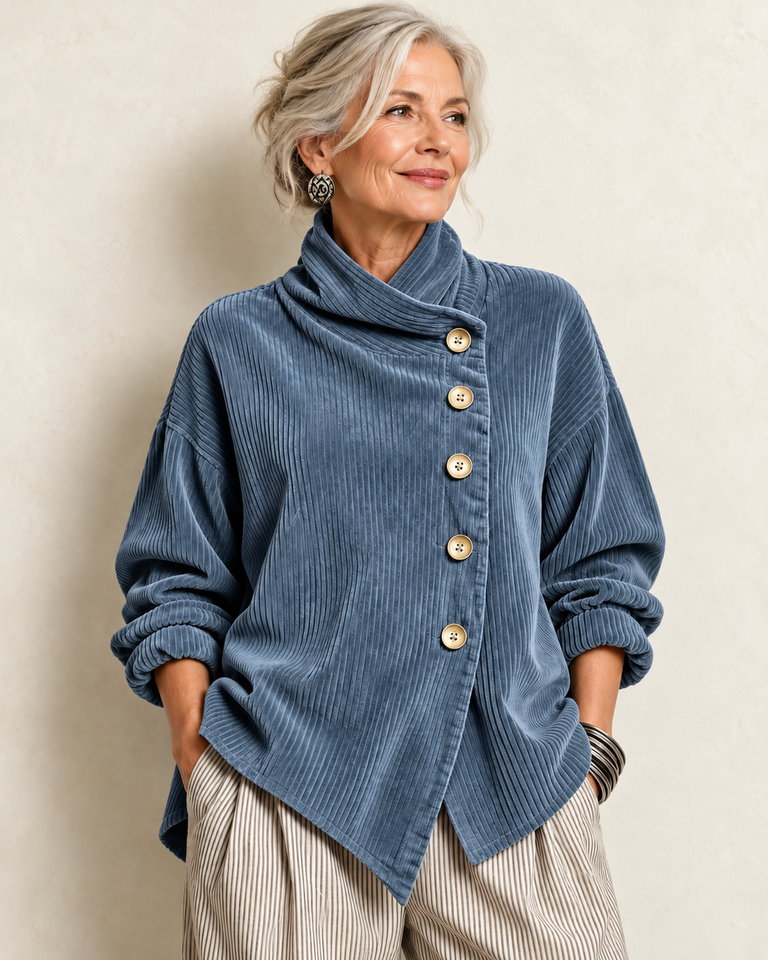 Colette | Relaxed Corduroy Button Sweater