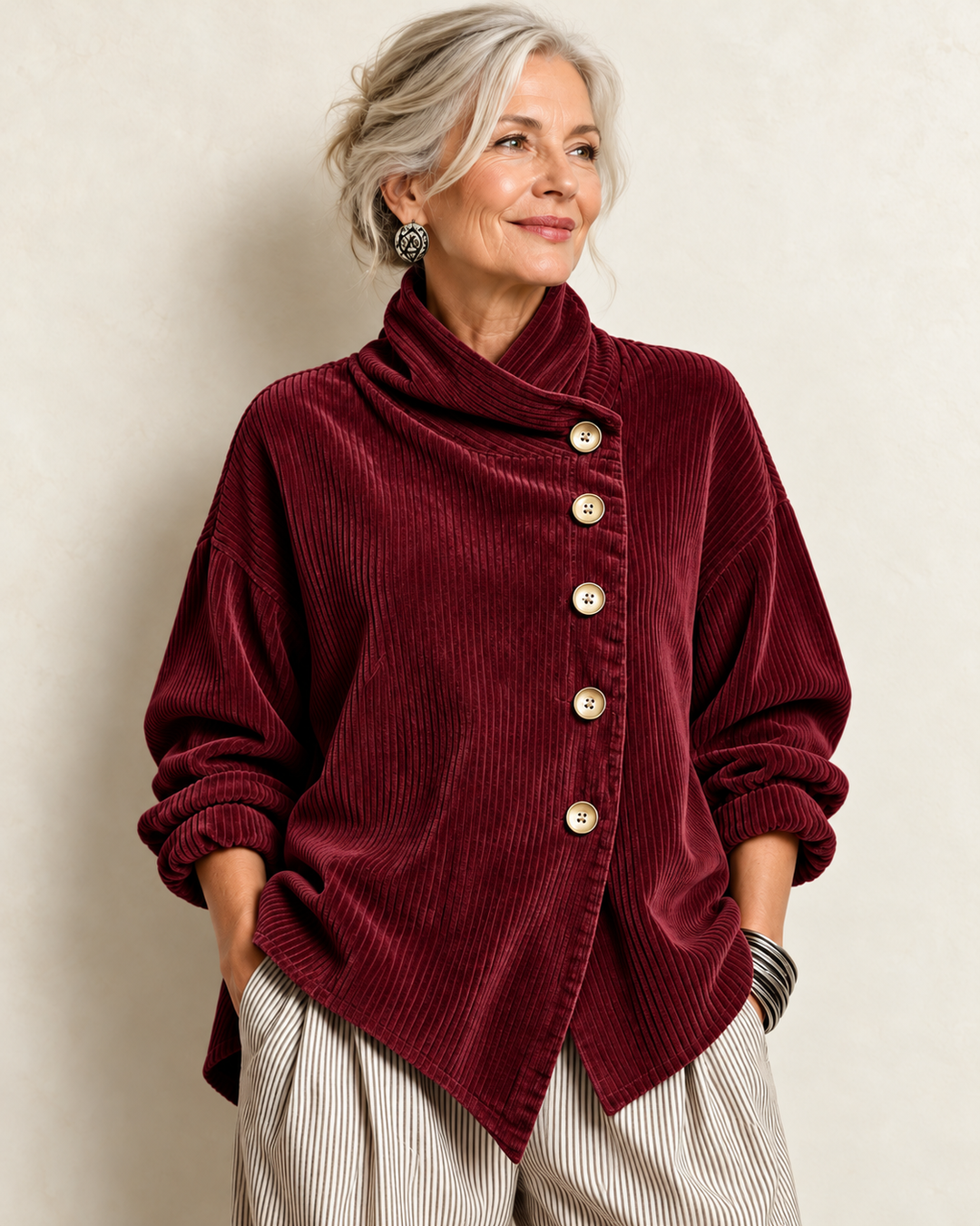 Colette | Relaxed Corduroy Button Sweater