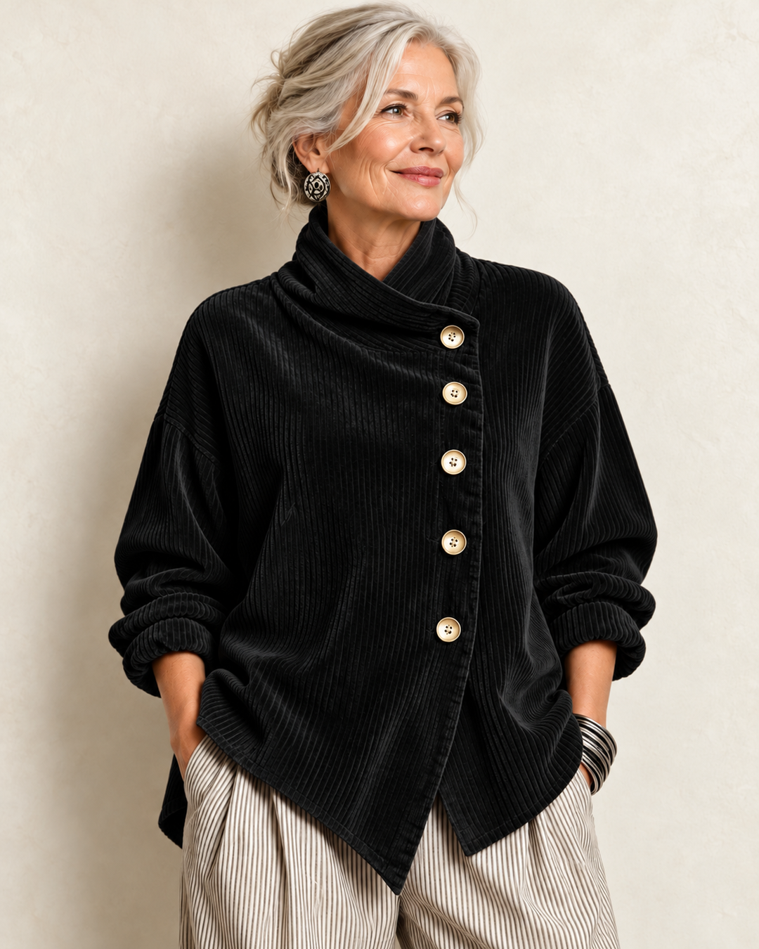 Colette | Relaxed Corduroy Button Sweater