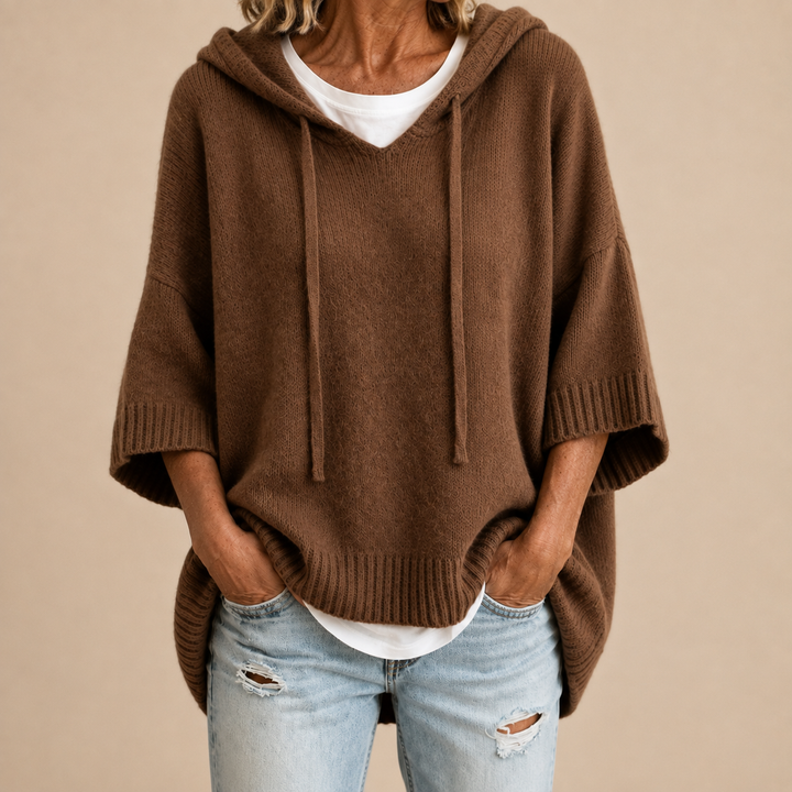 Marissa | Hooded Knit Poncho