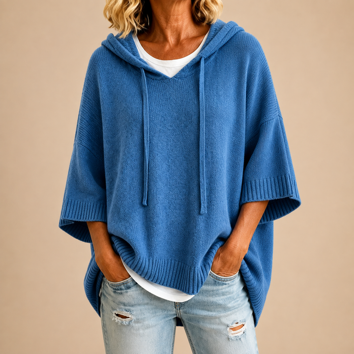 Marissa | Hooded Knit Poncho