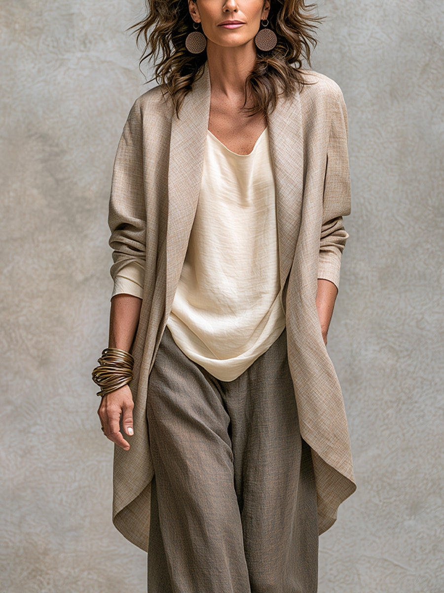 Dune | Draped Open-Front Three-Piece Set