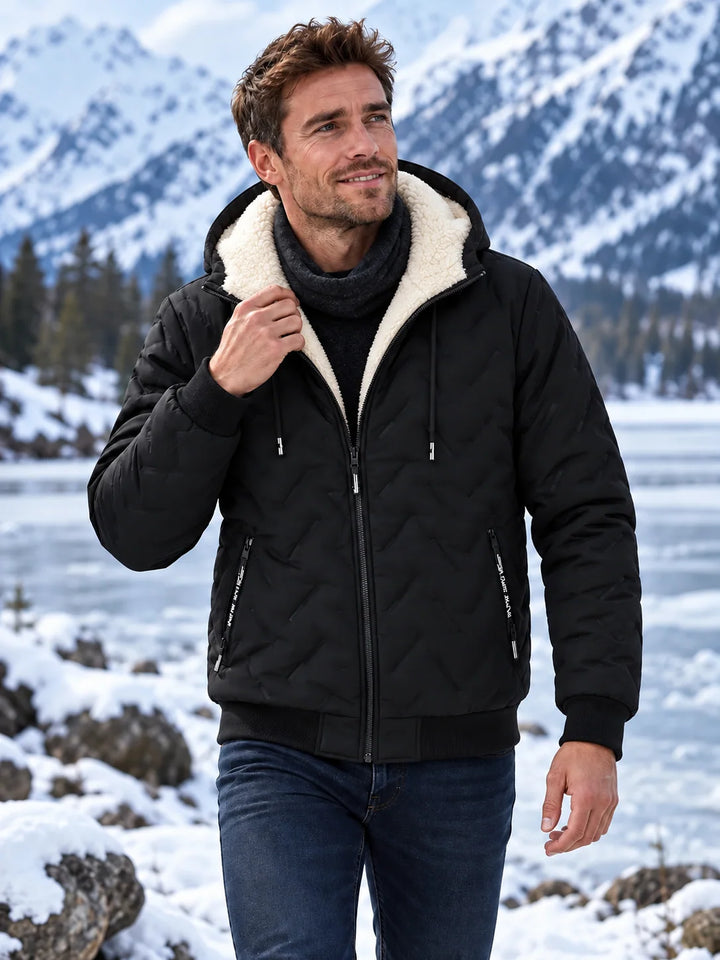 Unisex Sherpa-Lined Winter Hooded Jacket